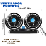 VENTILADOR PORTATIL DOBLE POTENCIA PARA UN VIAJE MAS FRESCO.